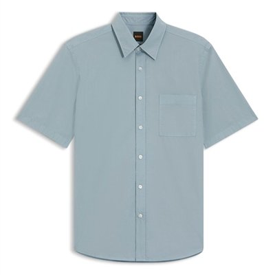 Boss Relegant_6 Short Sleeve Poplin Shirt - Blue - XL