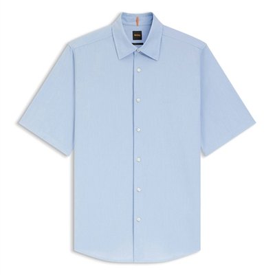 Boss Rash Cotton Oxford SS Shirt - Blue - L