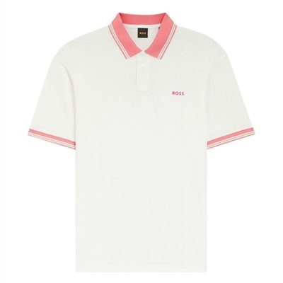 Boss Pe Blocks Cotton-jersey Polo Shirt - White - L