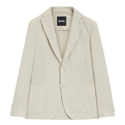 Boss C-Hanry Slim Fit Patterned Blazer - Beige - 42