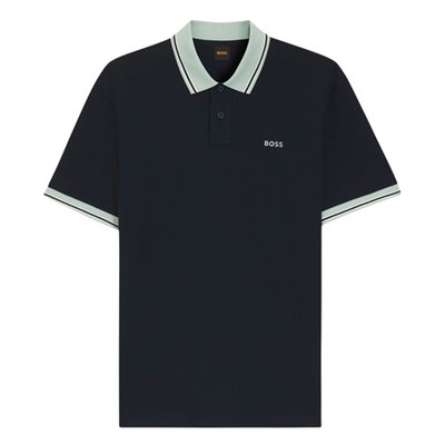 Boss Pe Blocks Cotton-jersey Polo Shirt - Navy - L