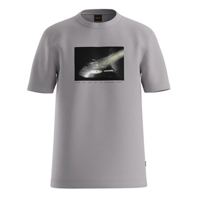 Boss Te_Dj Print T-shirt - Grey - S