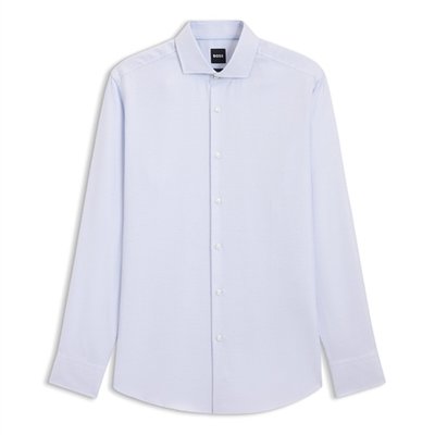 Boss H-Hank-Sp Slim Fit Printed Shirt - Blue- Blue - 15.5