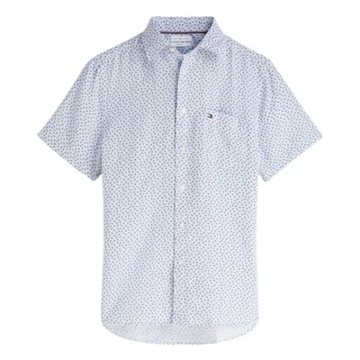 Tommy Hilfiger Linen Sailing Print Short Sleeve Shirt - Blue - S