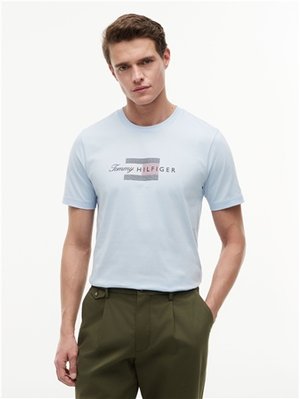 Tommy Hilfiger Script Flag T-shirt - Sky Blue - M