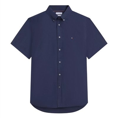 Tommy Hilfiger Short Sleeve Poplin Button Down Shirt - Navy - S