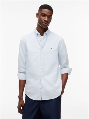 Tommy Jeans Regular Fit Flag Embroidery Oxford Shirt - Blue - M