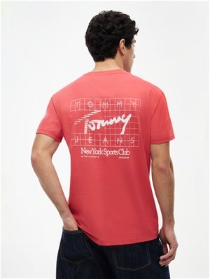 Tommy Jeans Reg Sign Flag Graphic Logo T-shirt - Red - S