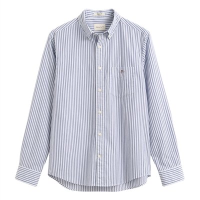 Gant Poplin Regular Fit Stripe Shirt - Blue - L