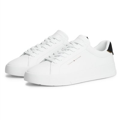 Tommy Hilfiger Court Leather Detail Trainers - White - 43