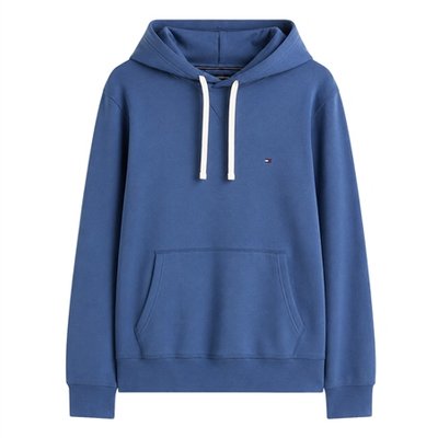 Tommy Hilfiger Peached Fleece Contrast Drawstring Hoodie - Blue - M