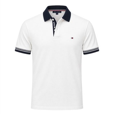 Tommy Hilfiger Interlock Contrast Placket Polo Shirt - Beige - L