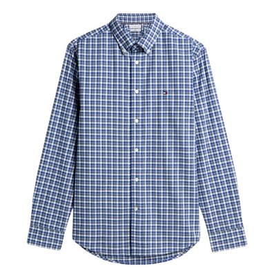 Tommy Hilfiger Flex Poplin Tartan Shirt - Blue - L