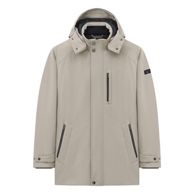 Bugatti Mens Full Zip Hooded Jacket - Beige - 44R