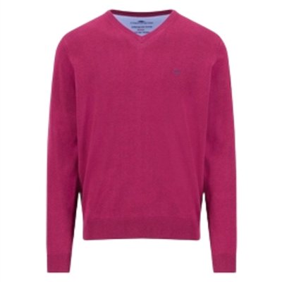 Fynch Hatton V-Neck Superfine Sweater - Wine - M