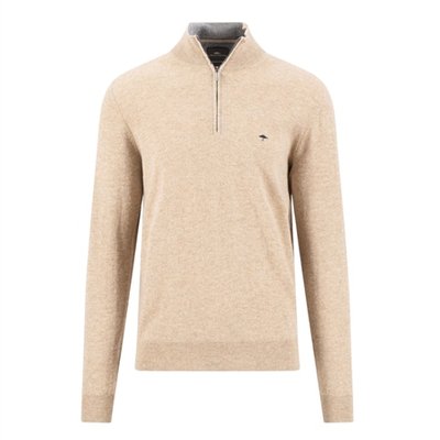 Fynch Hatton Troyer Zip Merino Cashmere - Beige - L