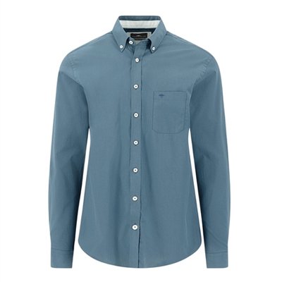 Fynch Hatton Fine Stripe Poplin B.D. Shirt - Blue - L