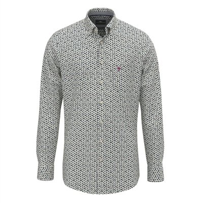 Fynch Hatton Graphic Print B.D. Shirt - Teal - L