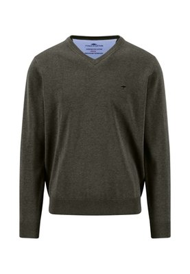 Fynch Hatton V-Neck Superfine Sweater - Green - M