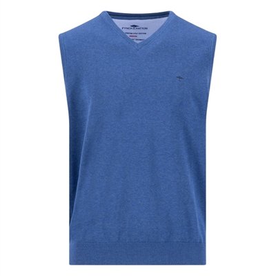 Fynch Hatton Slipover Superfine Vest Sweater - Blue - 2XL