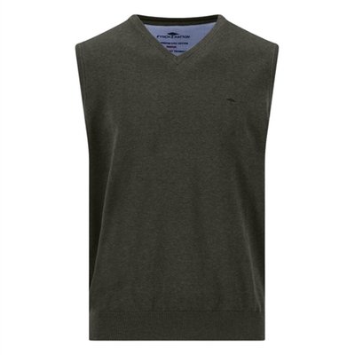 Fynch Hatton Slipover Superfine Vest Sweater - Green - 2XL