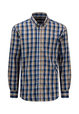 Fynch Hatton Big Check Shirt - Navy - M