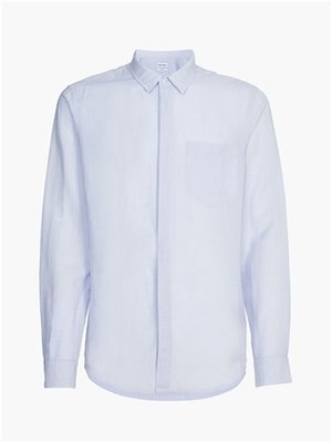 Calvin Klein Linen Cotton Regular Shirt - Blue - L