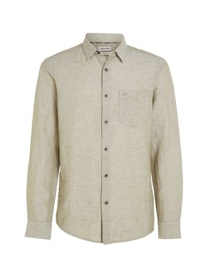 Calvin Klein Linen Cotton Regular Shirt - Green - 2XL