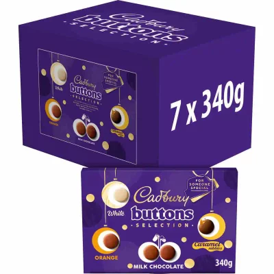 Cadbury Dairy Milk Buttons Selection Box 340g (Box of 7)