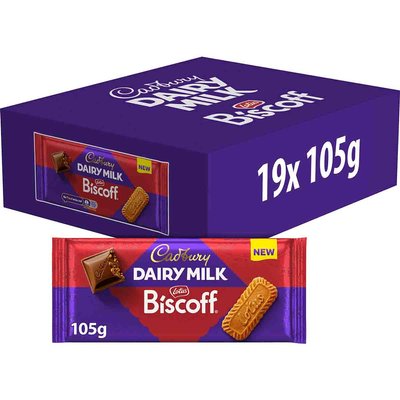 Cadbury Dairy Milk Lotus Biscoff Chocolate Bar 105g (Box of 19)