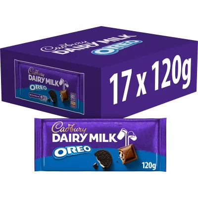 Cadbury Dairy Milk Oreo Chocolate Bar 120g (Box of 17)