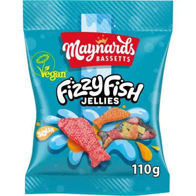 Maynards Bassetts Fizzy Fish Jellies Bag 110g
