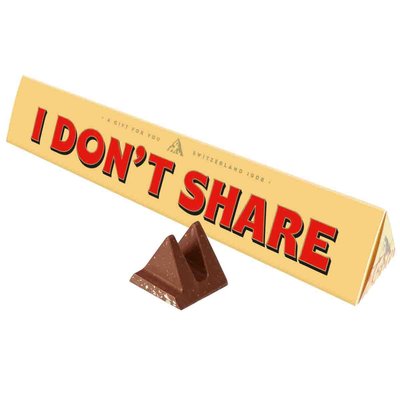 Toblerone I Don't Share Chocolate Bar with Sleeve 100g