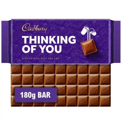 Cadbury Thinking Of You Dairy Milk Chocolate Bar 180g