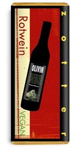 Zotter, Hand Scooped, Vegan, Red Wine, 70% Dark Chocolate bar