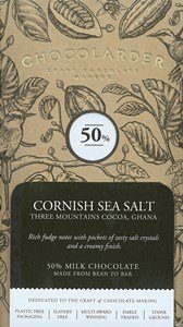 Chocolarder, Cornish Sea Salt, 50% Milk Chocolate Bar