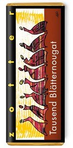Zotter, Hand Scooped, Thousand Layer Praline, 60% Dark/Milk Chocolate Bar
