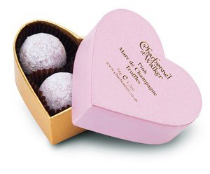 Charbonnel et Walker, Pink heart, Marc de Champagne truffles - Best Before: 17th September 2026