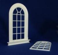Georgian 16 Pane Window with Rounded Top for 1/12 Scale Dolls House