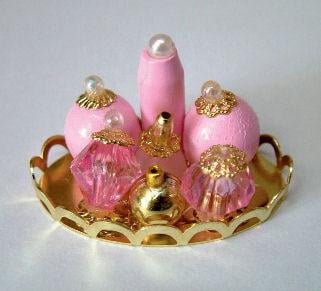 Tray With Perfume Bottles for 12th Scale Dolls House