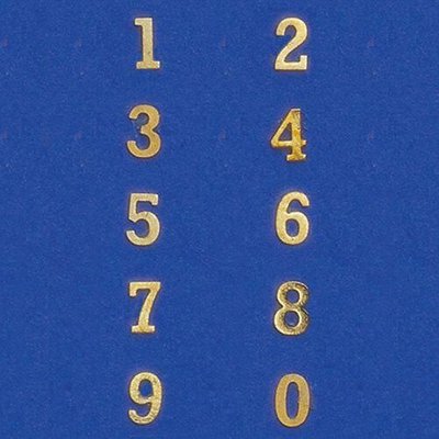 Brass 0 - 9 Number Set for 12th Scale Dolls House