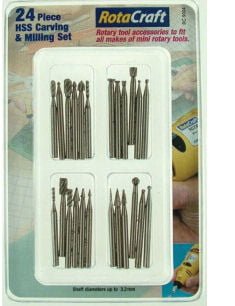 Rotacraft 24 piece HSS Carving and Milling Set