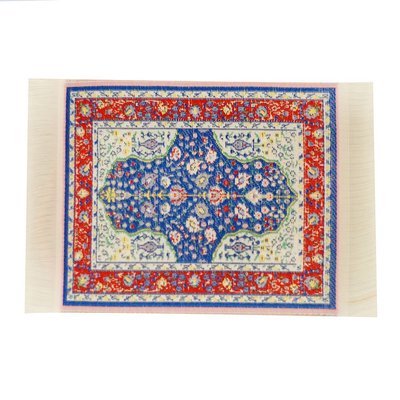 Small Blue Cressida Rug for 12th Scale Dolls House