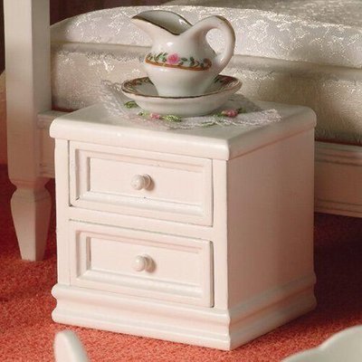White Nightstand for 12th Scale Dolls House