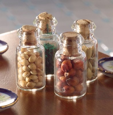 Herb Jars, 4 pcs for 12th Scale Dolls House