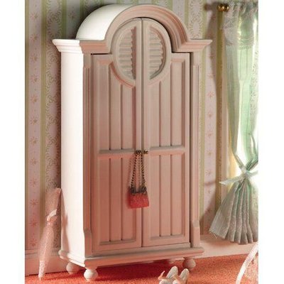 White Wardrobe with Internal Drawers for 12th Scale Dolls House