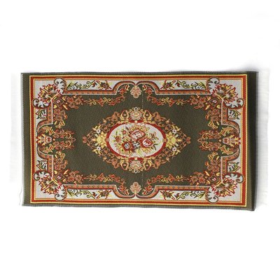 Green Victoria Rug for 12th Scale Dolls House