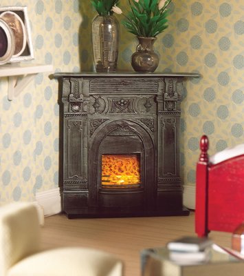 Black Corner Fireplace for 12th Scale Dolls House