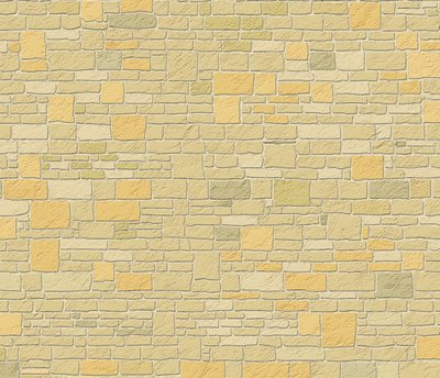 Yellow Cotswold Stone External Wallpaper for 12th Scale Dolls House