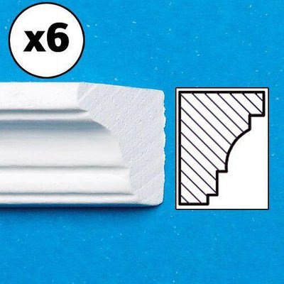Cornice Painted White Pack of 6 for 12th Scale Dolls House